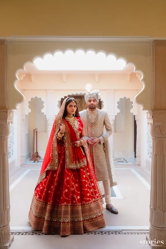 Bride and groom, perfectly styled together